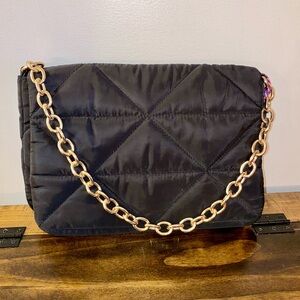 Urban Expressions Womens Black Nylon Shoulder Purse Bag NWT